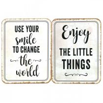 Placa de madeira vintage dizendo sinais decorativos classificados 20×15cm 2pcs