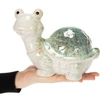 Itens Estatueta de tartaruga em cerâmica, ideal para decorar a sala de estar. Figura decorativa de 22 cm.