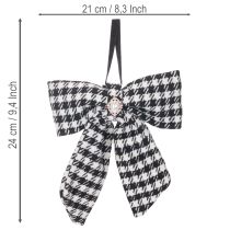 Itens Laço de tecido com broche e gancho, xadrez, 24 cm, 2 peças