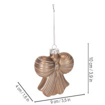 Itens Enfeites de Natal de vidro, laço para pendurar, 10 cm, 2 peças