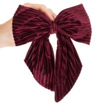 Itens Laço de veludo cotelê vermelho para pendurar decorações de Natal, 24 cm, 2 peças