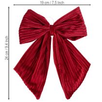 Itens Laço de veludo cotelê vermelho para pendurar decorações de Natal, 24 cm, 2 peças