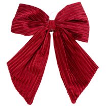 Itens Laço de veludo cotelê vermelho para pendurar decorações de Natal, 24 cm, 2 peças
