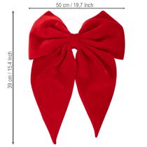 Itens Laço decorativo vermelho, laço grande de veludo para janela ou porta, 50 cm
