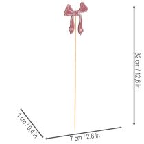 Itens Enfeites decorativos em forma de laço com flores, 32 cm, pacote com 12 unidades.