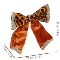 Itens Laço decorativo com estampa animal de leopardo, 20 cm, conjunto com 3 peças.