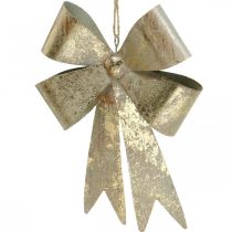 Arco para pendurar, decorações para árvores de Natal, decoração de metal dourado, aparência antiga Alt.23cm L16cm
