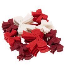 Itens Conjunto de 48 laços decorativos de 5 cm para decoração de Natal e artesanato.