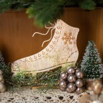 Itens Patim de gelo metálico, decoração de inverno, patim de gelo decorativo, aparência antiga dourada de Natal Alt.22,5 cm