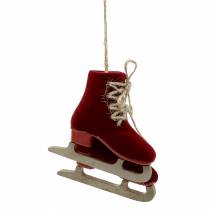 Itens Par de patins de gelo para decoração de árvore de natal vermelho 10cm x 9cm