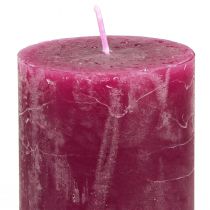 Itens Conjunto de velas pilar, cores rosa e framboesa, estilo rústico, 50x100mm, 12 peças - decoração de casamento, decoração de mesa, noites românticas