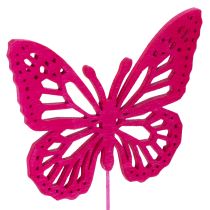 Itens Borboletas decorativas em hastes, delicadas para enfeitar mesas e vasos, 8 cm, 18 peças.