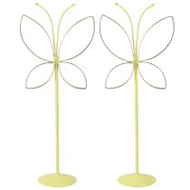 Itens Suporte decorativo de metal borboleta verde ouro Alt.29cm 2 unidades