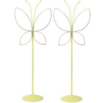 Itens Borboleta decoração de metal primavera verde ouro Alt.35cm 2 unidades