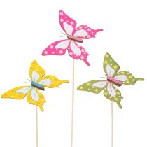 Itens Conjunto de 12 enfeites florais com motivo de borboleta para decoração de embalagens de presente, 28,5 cm, materiais para artesanato.