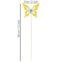 Itens Conjunto de 12 enfeites florais com motivo de borboleta para decoração de embalagens de presente, 28,5 cm, materiais para artesanato.