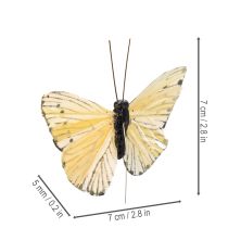 Itens Borboletas decorativas em arame para decoração de mesa colorida, 7 cm, 12 peças