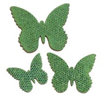 Itens Polvilhe decoração borboleta glitter verde 5/4 / 3cm 24pcs