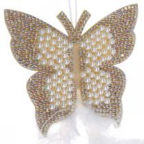 Itens Borboleta de feltro para pendurar decoração de casamento de creme 16cm