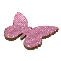Polvilhe decoração borboleta rosa glitter 5/4 / 3cm 24pcs