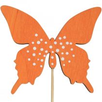 Plugue de flor de madeira borboleta colorido 9cm/29cm 12 unidades