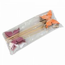 Itens Plugue de flor de madeira borboleta colorido 9cm/29cm 12 unidades