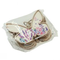 Itens Cabide de decoração de madeira borboleta linho 11,5x9,5cm 6 peças