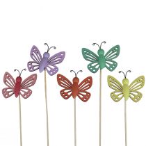 Plugues de flores para decoração de primavera borboletas decorativas de madeira 6 × 8 cm 10 unidades