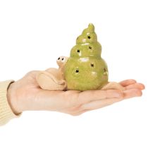 Itens Caracol decorativo de cerâmica com iluminação LED. Decoração divertida para mesa, casa e varanda. 12 cm, 2 peças.