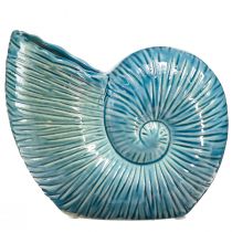 Itens Vaso decorativo caracol vaso de flores cerâmica azul C18cm