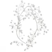 Itens Guirlanda de bola de neve decoração de inverno glitter branco C125cm