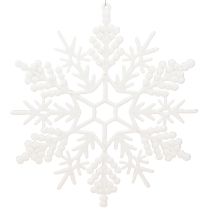 Itens Decoração de floco de neve para pendurar decoração de inverno branco 30cm 3 peças