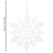 Itens Decoração de floco de neve para pendurar decoração de inverno branco 30cm 3 peças
