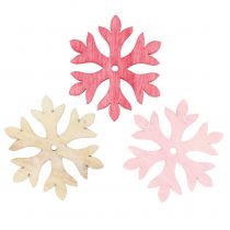 Itens Flocos de neve para espalhar rosa, rosa, natureza Ø4cm 72p