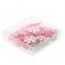 Itens Flocos de neve para espalhar rosa, rosa, natural Ø4cm 72 unidades