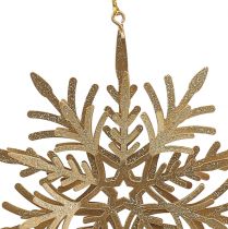 Itens Floco de neve com efeito 3D dourado 16 cm x 15,5 cm 2 unidades