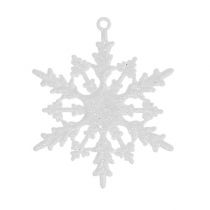 Floco de neve para pendurar 7cm branco com glitter 36pcs