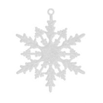 Floco de neve para pendurar 7cm branco com purpurina 36uds