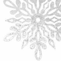 Itens Floco de neve para pendurar 14,5 cm transparente, brilho 12pcs