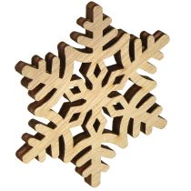 Itens Flocos de neve decoração de madeira branco natural 3/5/7 cm sortidos 36 peças