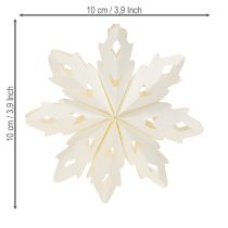 Itens Decorações de papel em formato de floco de neve para pendurar, brancas, 10 cm, 4 peças.