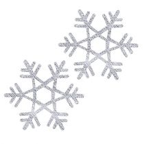 Flocos de neve Ø 3,5 cm com mica 12 unidades