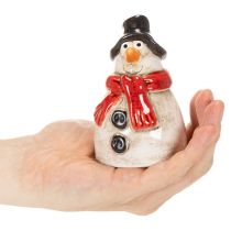 Itens Boneco de neve em miniatura com cachecol vermelho, decoração de Natal, 10 cm