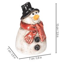Itens Boneco de neve em miniatura com cachecol vermelho, decoração de Natal, 10 cm