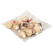 Itens Cabide de decoração de madeira para boneco de neve Natal Natural 5cm 12 unidades