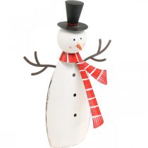 Decoração de Natal, boneco de neve com lenço, decoração de metal para o inverno Alt.33cm