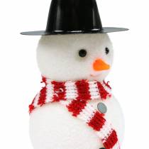 Boneco de neve para decoração de árvore de natal com chapéu para pendurar H8cm 12pcs
