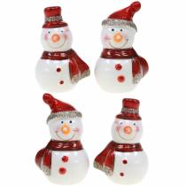 Boneco de neve para decoração de natal 7,5cm 4 unidades