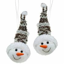 Itens Cabeça de boneco de neve de cabide de decoração 9 cm x 6 cm 6 unidades