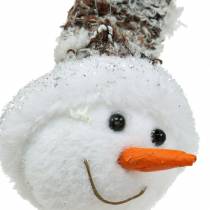 Cabeça de boneco de neve de cabide de decoração 9 cm x 6 cm 6 unidades